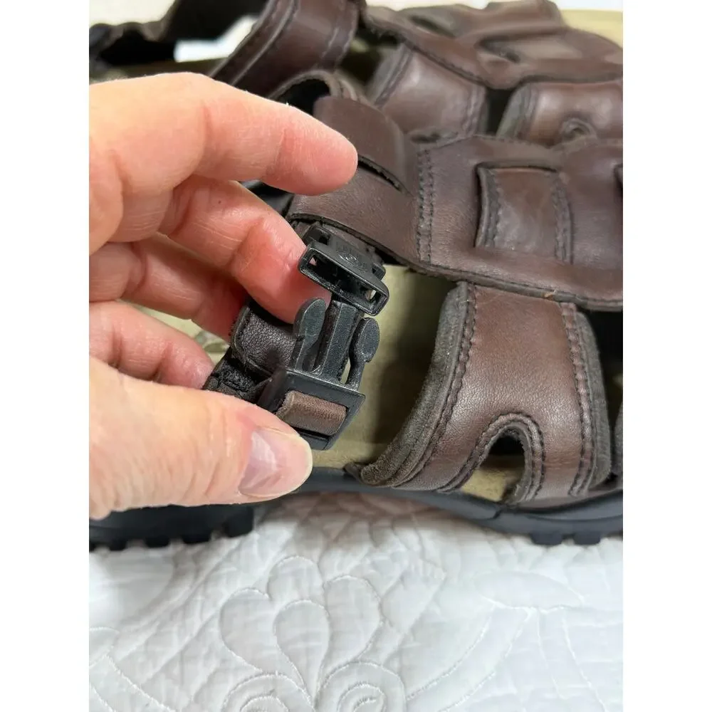 Teva Men's 11 Brown Fisherman Waterproof Leather Hiking Sandals Outdoor Trail